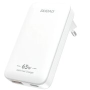 Incarcator Retea Dudao A65Q Travel, 65W, 3.25A, 1 x USB-A - 1 x USB-C, Alb 