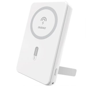 Baterie Externa Wireless Dudao K14S+, 10000mAh, 22.5W, QC + PD + FQI, 1 x QI - 1 x USB-A - 1 x USB-C, Alba