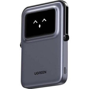 Baterie Externa Wireless UGREEN PB571 Uno, 5000mAh, 20W, PD + FQI, 1 x QI - 1 x USB-C, Gri 