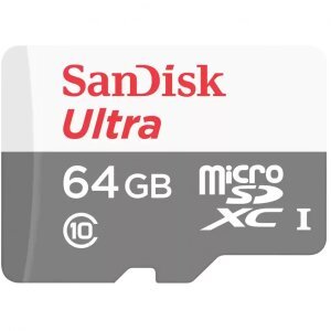 Card Memorie microSDXC SanDisk Ultra, 64Gb, Clasa 10 / UHS-1 U1, Cu Adaptor SDSQUNR-064G-GN3MA 