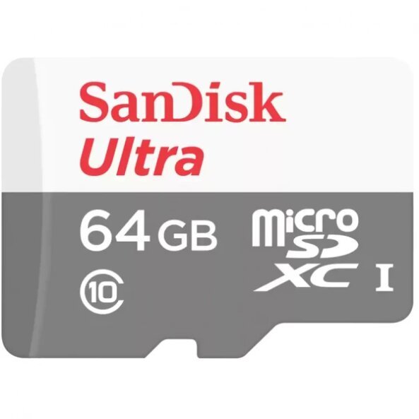 Card Memorie microSDXC SanDisk Ultra, 64Gb, Clasa 10 / UHS-1 U1, Cu Adaptor SDSQUNR-064G-GN3MA 