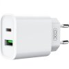 Incarcator Retea Cu Cablu Lightning Tech-Protect CE02A, 20W, 3A, 1 x USB-A - 1 x USB-C, Alb 