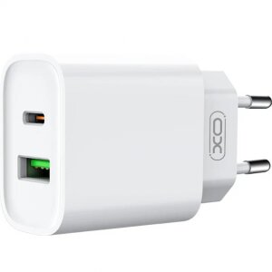 Incarcator Retea Cu Cablu Lightning Tech-Protect CE02A, 20W, 3A, 1 x USB-A - 1 x USB-C, Alb 