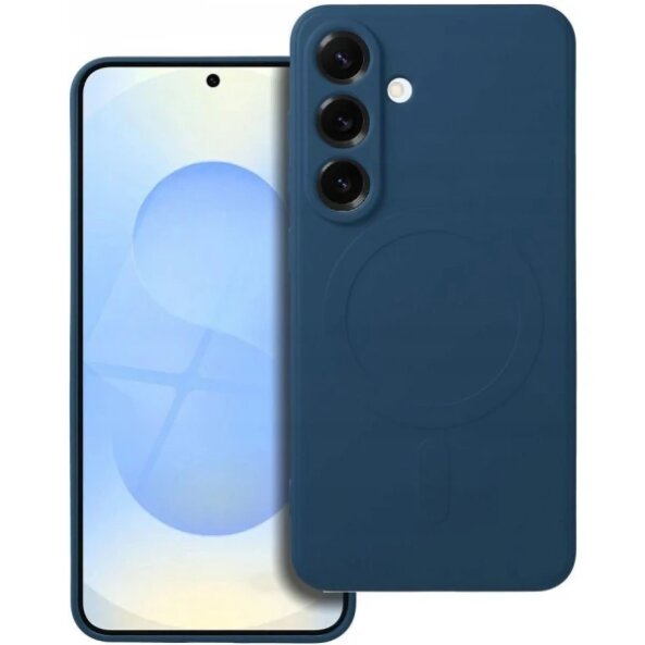 Husa MagSafe pentru Samsung Galaxy S25 Edge S937, OEM, Silicone Mag, Albastra 