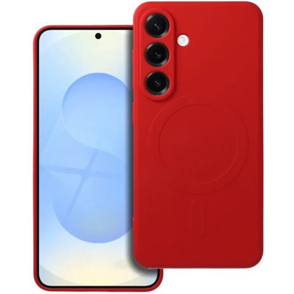 Husa MagSafe pentru Samsung Galaxy S25 Edge S937, OEM, Silicone Mag, Rosie 