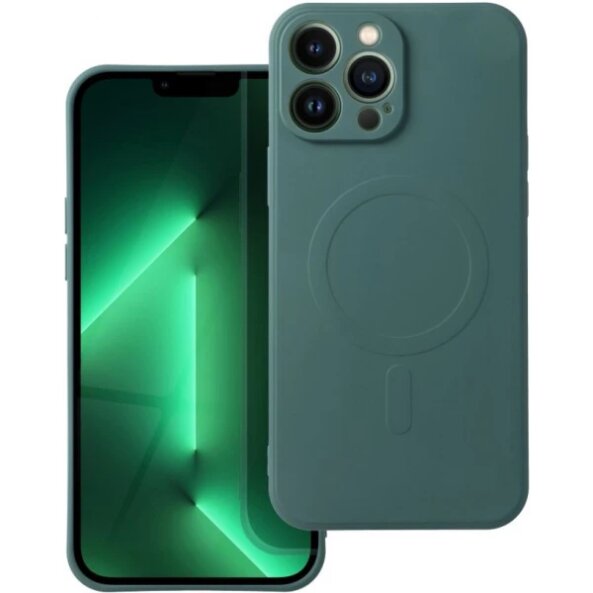 Husa MagSafe pentru Samsung Galaxy S25 Edge S937, OEM, Silicone Mag, Verde 