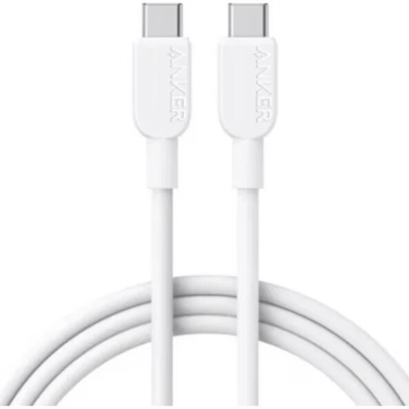 Cablu Date si Incarcare USB-C - USB-C Anker 310, 240W, 0.9m, Alb A81D5H21 