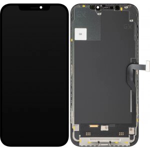 Display cu Touchscreen GX pentru Apple iPhone 12 Pro Max, cu Rama, Versiune OLED IC Movable, Negru 