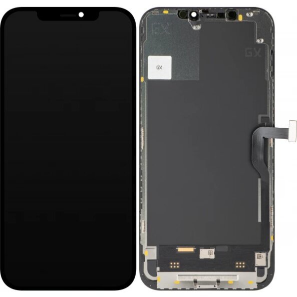 Display cu Touchscreen GX pentru Apple iPhone 12 Pro Max, cu Rama, Versiune OLED IC Movable, Negru 