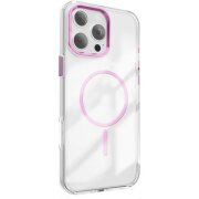 Husa MagSafe pentru Apple iPhone 16, OEM, Clear Thin Mag, Roz 
