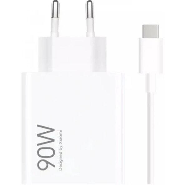Incarcator Retea Cu Cablu USB-C Xiaomi HyperCharge Combo, 90W, 6.1A, 1 x USB-A, Alb