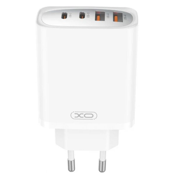 Incarcator Retea XO Design CE22, 45W, 3A, 2 x USB-A - 2 x USB-C, Alb 