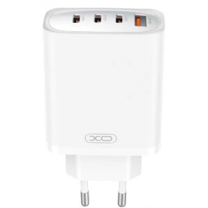 Incarcator Retea XO Design CE23, 65W, 3.25A, 1 x USB-A - 3 x USB-C, Alb 