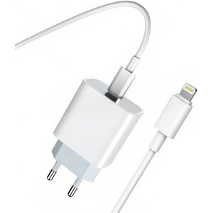 Incarcator Retea Cu Cablu Lightning Prestico F8S, 20W, 3A, 1 x USB-C, Alb, Resigilat 
