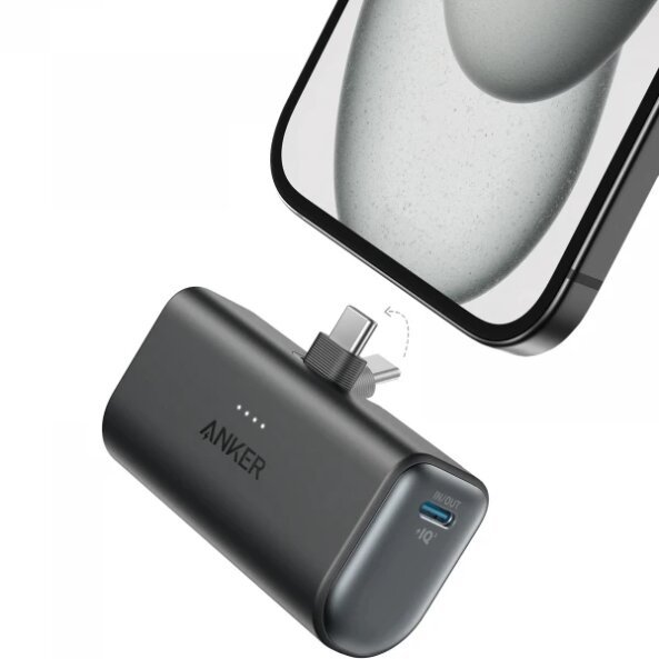 Baterie Externa Anker Nano, 5000mAh, 22.5W, PD, 2 x USB-C, Neagra A1653H11 