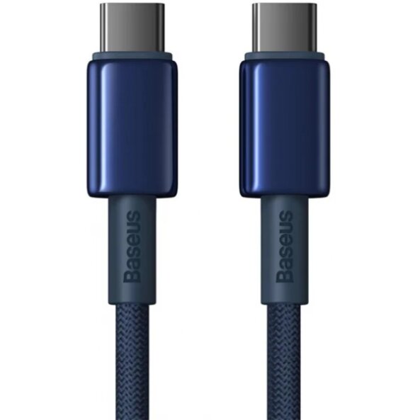 Cablu Date si Incarcare USB-C - USB-C Baseus Tungsten Gold, 100W, 1m, Bleumarin P10319800321-03
