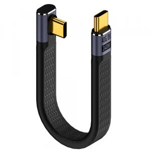 Cablu Date si Incarcare USB-C - USB-C OEM Angled 8K Video, 240W, 0.15m, Negru 