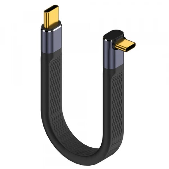 Cablu Date si Incarcare USB-C - USB-C OEM Angled 8K Video Version 2, 240W, 0.15m, Negru 
