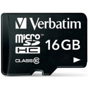 Card Memorie microSDHC Verbatim, 16Gb, Clasa 10 / UHS-1 U1, Cu Adaptor 