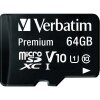 Card Memorie microSDXC Verbatim, 64Gb, Clasa 10 / UHS-1 U1, Cu Adaptor 