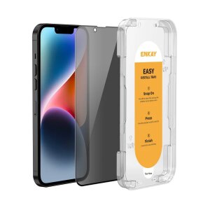 Folie de protectie Ecran Privacy Enkay pentru Apple iPhone 16e / 14 / 13 Pro / 13, Sticla Securizata, Full Glue 