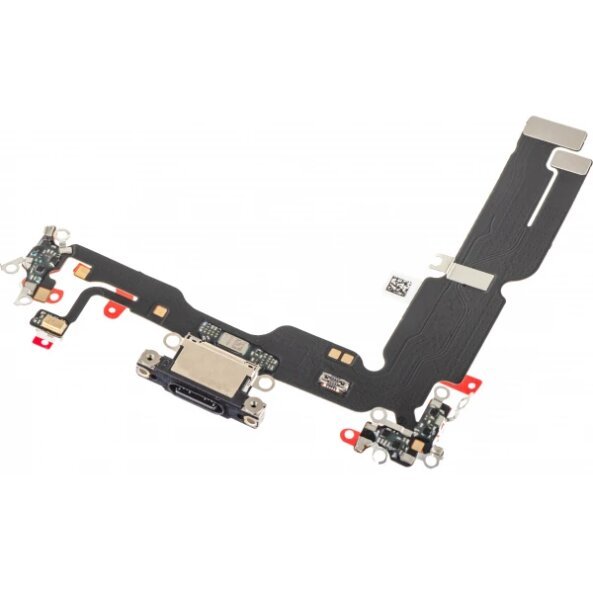 Banda cu Conector Incarcare - Microfon Apple iPhone 15 Plus, Negru 