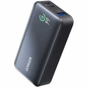 Baterie Externa Anker 533, 10000mAh, 30W, QC + PD, 1 x USB-A - 2 x USB-C, Neagra A1256G11 