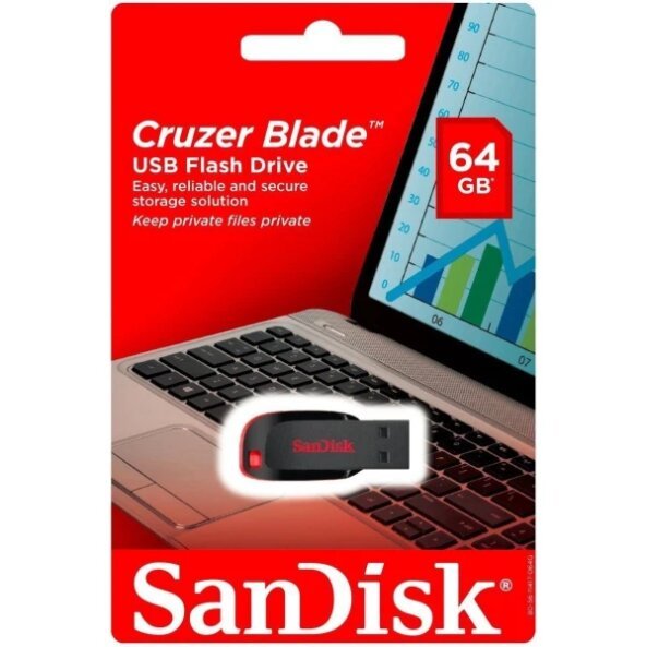 Memorie Externa USB-A SanDisk Cruzer Blade, 64Gb SDCZ50-064G-B35