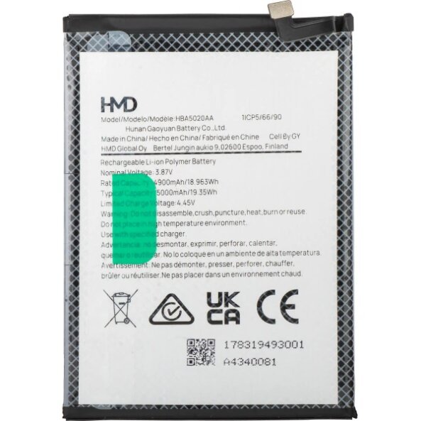 Acumulator HMD Pulse+ / Pulse Pro / Pulse, HBA5020AA, Service Pack 178319493 