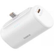 Baterie Externa Baseus Compact, 5000mAh, 20W, PD + FQI, 2 x USB-C, Alba P10068306213-00