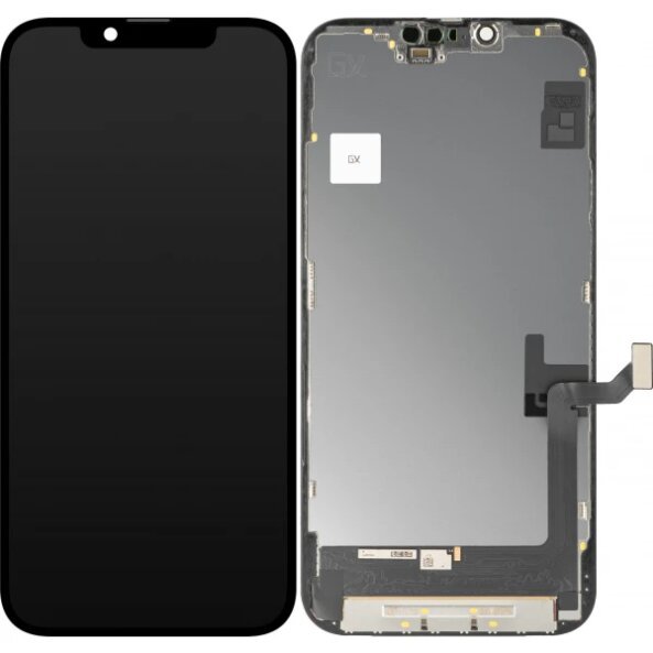 Display cu Touchscreen GX pentru Apple iPhone 14 Plus, cu Rama, Versiune OLED IC Movable, Negru 