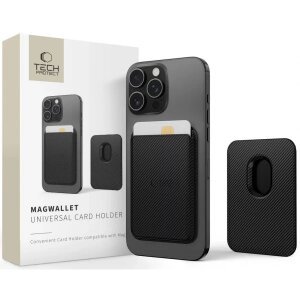 Portofel MagSafe, Tech-Protect, Magwallet Carbon, Negru 