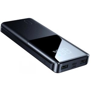 Baterie Externa Joyroom JR-QP191, 10000mAh, 22.5W, QC + PD, 1 x USB-C - 2 x USB-A, Neagra 