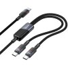 Cablu Date si Incarcare USB-C - 2 x USB-C HOCO U139 2in1, 100W, 1.2m, Negru 