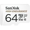 Card Memorie microSDXC SanDisk High Endurance, 64Gb, Clasa 10 / UHS-1 U3, Cu Adaptor SDSQQNR-064G-GN6IA 