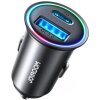 Incarcator Auto Joyroom JR-CCN04, 60W, 3A, 1 x USB-A - 1 x USB-C, Negru 