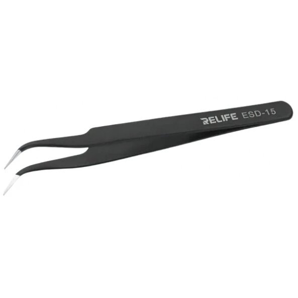 Penseta Curbata Relife RL-ESD-15, Neagra 