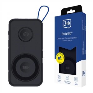 Baterie Externa Wireless 3MK PastelUp, 10000mAh, 22.5W, QC + PD + FQI, 1 x USB-A - 1 x USB-C - 2 x QI, Neagra, Resigilata 