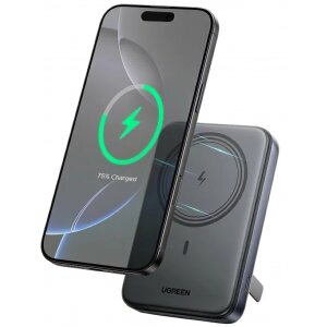 Baterie Externa Wireless UGREEN PB562, 10000mAh, 20W, PD + FQI, 1 x QI - 1 x USB-C, Neagra