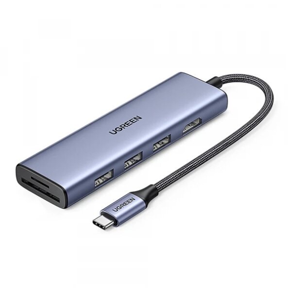 Hub USB-C UGREEN CM511, 3 x USB-A 3.0 - 1 x HDMI - 1 x SD - 1 x microSD, Gri