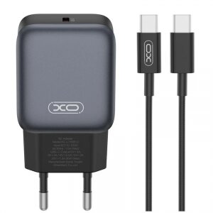 Incarcator Retea Cu Cablu USB-C XO Design L155, 30W, 3A, 1 x USB-C, Negru 