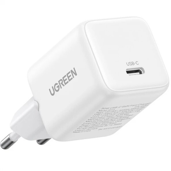 Incarcator Retea UGREEN X513, 30W, 3A, 1 x USB-C, Alb 