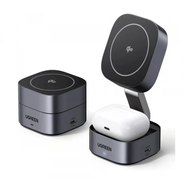 Incarcator Retea Wireless UGREEN W702 3in1, 20W, 1.67A, 1 x USB-C, Negru 