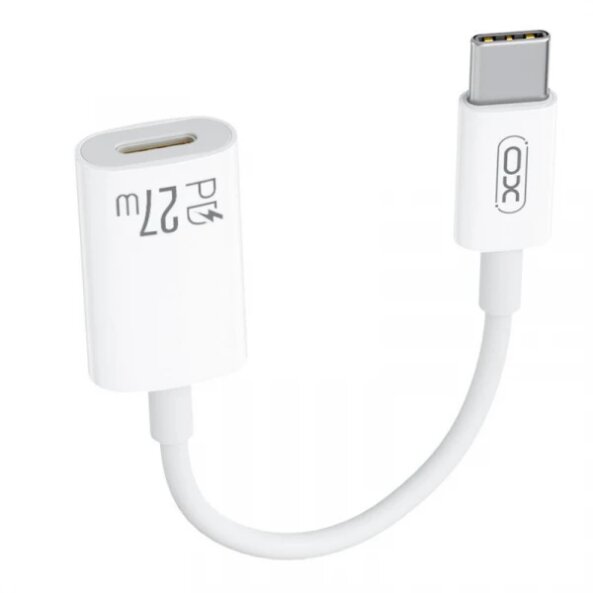Adaptor Date si Incarcare USB-C - Lightning XO Design NB-R268A, 27W, 0.12m, Alb 