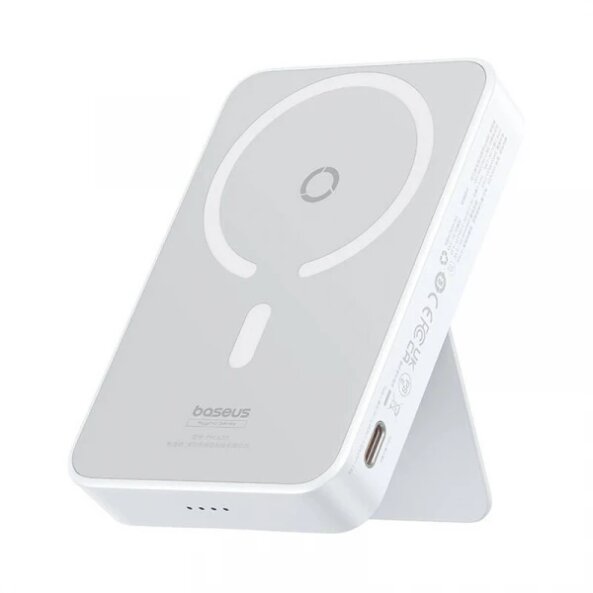Baterie Externa Wireless Baseus MagPro Magnetic PPCXZ05, 5000mAh, 20W, PD + FQI, 1 x QI - 1 x USB-C, Alba P10064101223-00 