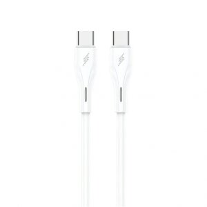 Cablu Date si Incarcare USB-C - USB-C Sendem M36C, 66W, 1m, Alb 