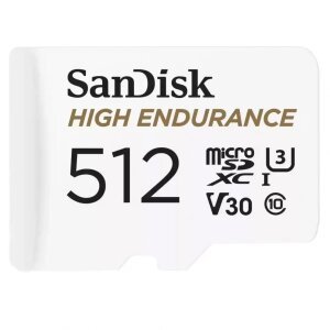 Card Memorie microSDXC SanDisk High Endurance, 512Gb, Clasa 10 / UHS-1 U3, Cu Adaptor SDSQQNR-512G-GN6IA 