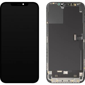 Display cu Touchscreen MP compatibil cu Apple iPhone 12 Pro Max, cu Rama, Versiune Soft OLED IC Movable FHD, Negru 