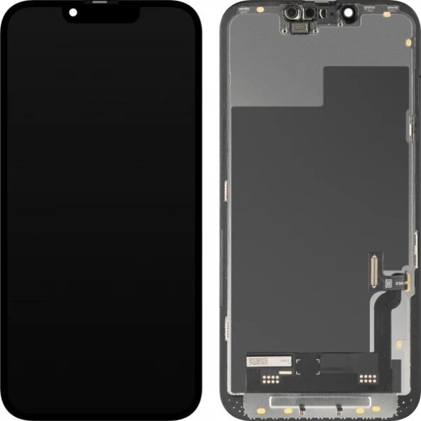 Display cu Touchscreen MP compatibil cu Apple iPhone 13, cu Rama, Versiune Soft OLED IC Movable FHD, Negru 