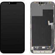 Display cu Touchscreen MP compatibil cu Apple iPhone 13 Pro Max, cu Rama, Versiune Soft OLED IC Movable 120Hz FHD, Negru 